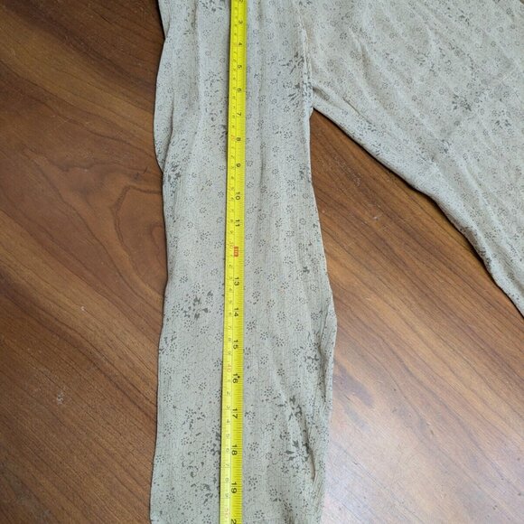 J.Jill Tan Button-Up Top Women's M Rayon Sheer Blouse Floral L/S Fairy Whimsy - Picture 11 of 16